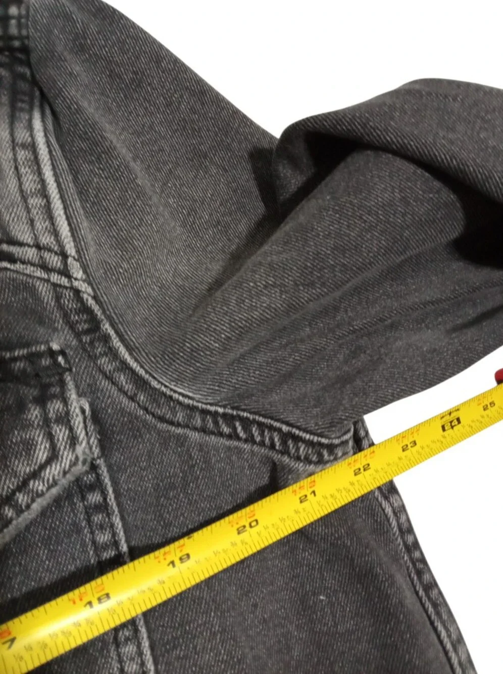 Free People Factory Distressed Black Denim Utility Jacket Raw Hem Large - Picture 4 of 9